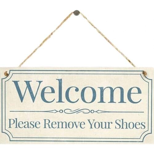 Wooden Plaques Welcome Slogan Print Smooth Surface Fashionable Front Door Hanging Welcome Plaque for Home Door Ornaments