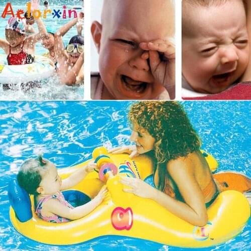 Double Person Mother Baby Safe Swim Float Inflatable Ring Circle Swimming PoolRing Kids Seat Swimming Ring Swimming Circle