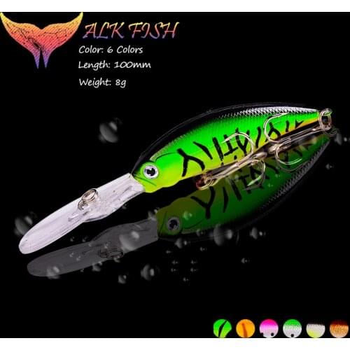 WALK FISH 1PCS 100mm/8g Minnow 3D Eyes Fishing Lure Crankbait Floating Hard Bait Bionic Wobbler Artificial Bait Fishing Tackle