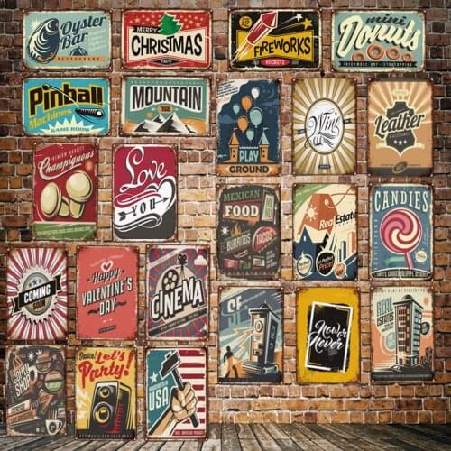 [ Mike86 ] CINEMA PINBALL Christmas LOVE YOU Metal Sign Vintage Store Iron Painting Holiday Party Poster Art 20*30 CM LT-1915
