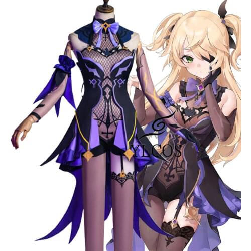 Game Genshin Impact Fischl Costume Cosplay Halloween Party Women Girls Sex Suit Full Set