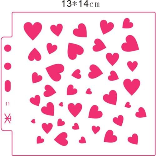 Love plastic mold shield DIY cake scrapbook stencils hollow Embellishments printing lace ruler Valentines Day