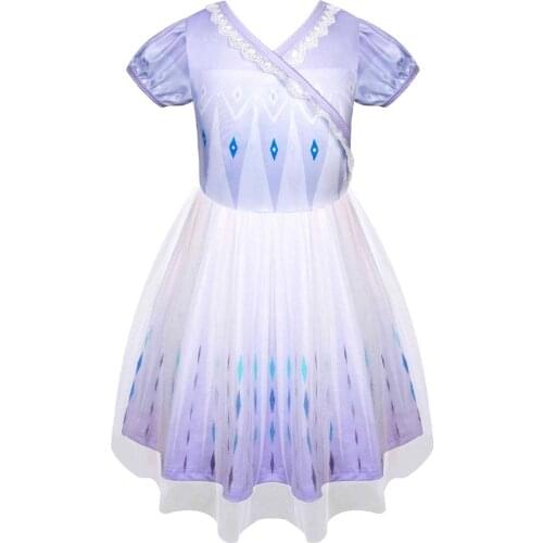 Fancy Dress For Girls Movie Princess Ice Elsa Cosplay Queen Elsa Costume Kids prom Fancy Dress Suit