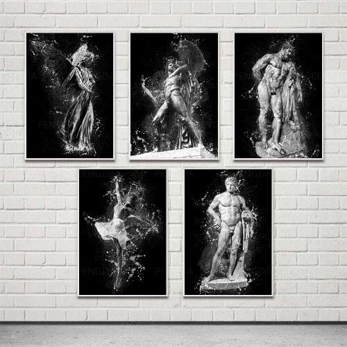 Modular Canvas Abstract Pictures Poster Sculpture Prints Painting Aesthetic Home Decor Black and White Wall Art For Living Room