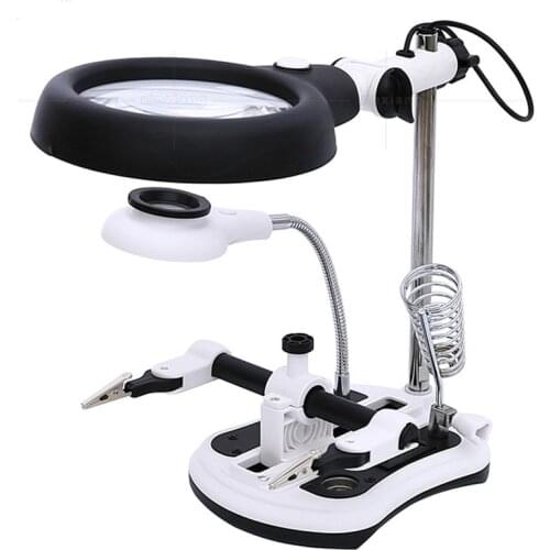 Four multiples 18LED lamp lighting desk lamp reading clip magnifying glass ABS metal bracket acrylic picture lens