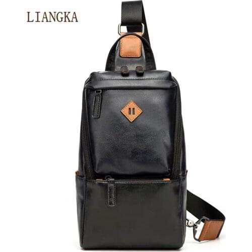 2020 New Large Capacity Fashion PU Leather Sling Crossbody Bags for Men Messenger Satchels Men Satchels Bag Male Chest Bags