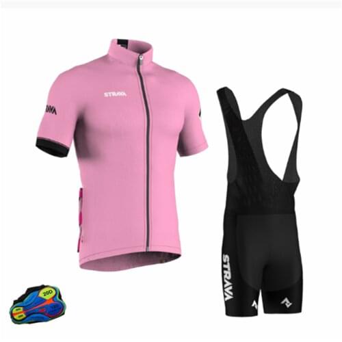 OEM Factory STRAVA Pro Cycling Jersey Set Mens Cycling Wear Cycling Mountain Bike Short Sleeve Sportswear Set Ropa