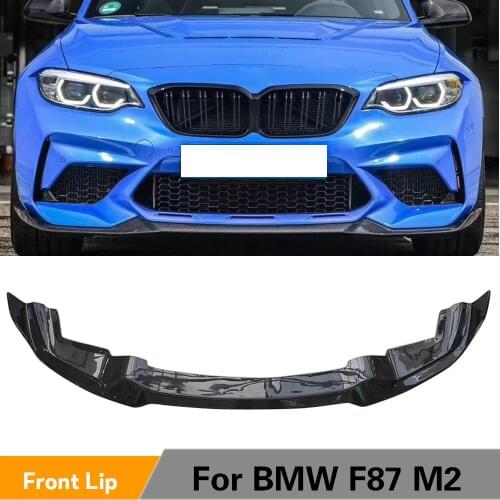 Front Bumepr Lip Spoiler Splitters Bumper Guard for Carbon Fiber BMW 2 Series M Series M2 F87 Not for M2C 2015 - 2017