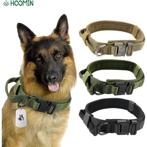 Adjustable Tactical Dog Collar with Control Handle Walking Training Pet Dog Collar Leash For German Shepard Small Large Dog