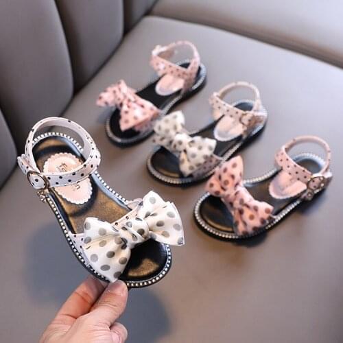 Children Shoes for Girls Sandals Summer Kids Baby Princess Sandals with Bow Fashion Casual Shoes Flat Beach Sandals