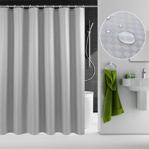 Current Polyester Fabric Shower Curtain With 12 Hooks Simple Bath Gifts Curtain Waterproof Skidproof Cortinas Shower Accessories