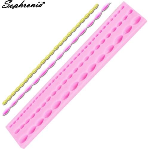 Sophronia DIY Beads Pearls Chain Silicone Mold Cake Decorating Tools Necklace Fondant Chocolate Cake Mold m695