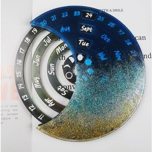 1 Set Silicone Mould Practical Multifunctional Comfortable Calendar Hanging Plate Decorative Epoxy Mold for Home Storage Boxes