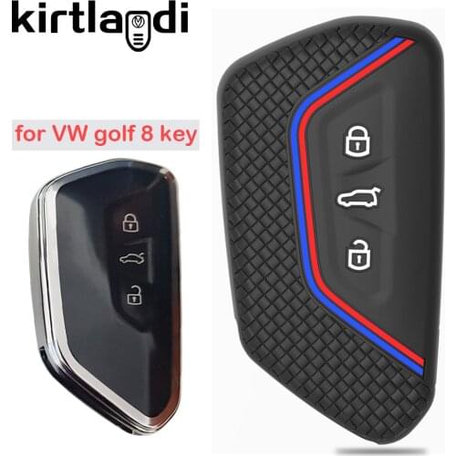 Silicone key cover shell fob holder for seat leon 2021 leon mk4 for volkswagen VW Golf 8 Mk8 for skoda a8 2020 key car key case