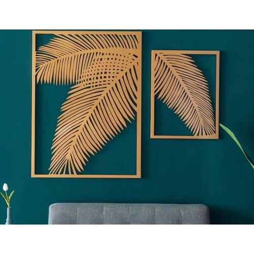 Nordic Porch Living Room Metal Leaf Wall Decoration Pendant Creative Iron Wall Hanging Decoration Modern Simple Light Luxury Dec