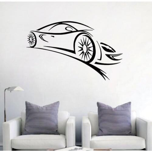 Sport Car Wall Sticker Home Decor Boys Room Decoration Kids Children Room Wall Decals Vinyl Nursery Wall Art Murals Wallpaper
