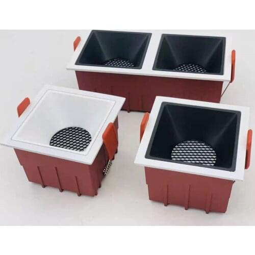 LED Indoor COB Embedded Downlight Aisle Light Anti-glare Background Wall Indoor Lighting Aluminum Knob Switch Bed Room