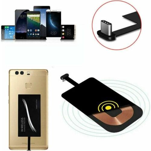 Type C Wireless Charging Receiver For Android Cell Phone Ultra Thin USB-C Qi Charger Type-C Wireless Charging Receiver Adapter