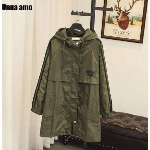 Unua amo Women's Hooded Trench Coats