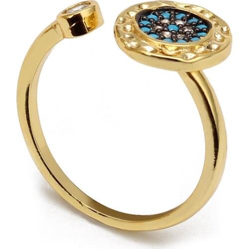 WANGAIYAO Devils Eye Ring Ring Creative Devils Eye Inlaid Zircon Ring Female