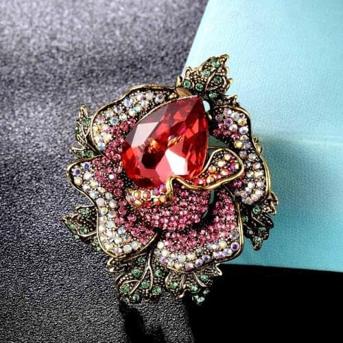 Zlxgirl new arrival pink and white rose flower brooches jewelry for wedding bridal gifts vintage flower scarf pins women gifts