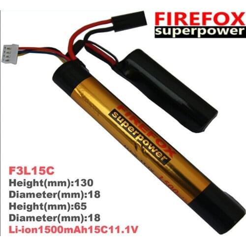 1pcs 100% Orginal FireFox 11.1V 1500mAh 15C Li Po AEG Airsoft Battery F3L15C Drop shipping