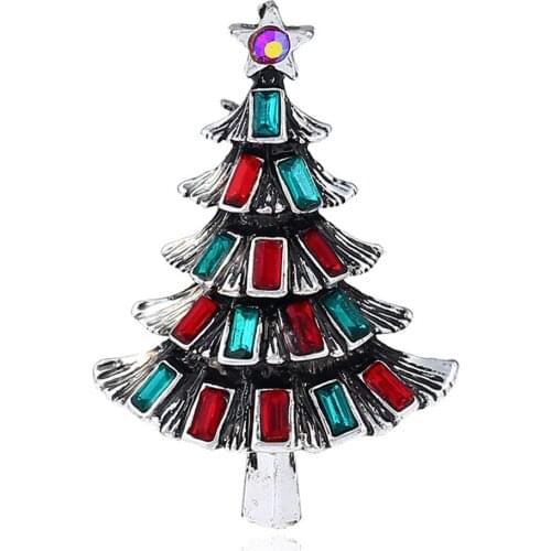 100pcs/lot 45mm Crystal Jewerly Rhinestone Christmas tree Brooch