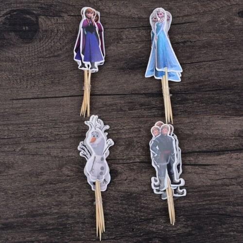 24pcs Disney Mickey Mouse Frozen Cartoon Birthday Party Decorations Minnie Donald Cake Decoration Happy Birthday Cake Topper