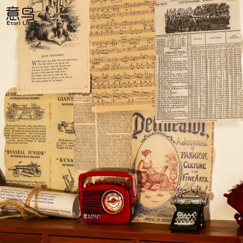 26pcs/pack Vintage Material Paper for Scrapbooking Bullet Journaling DIY Creative Stationery Hand Account Decoration Paper