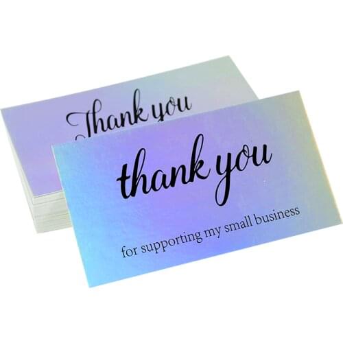 50 Pieces Thank You Gift Card Paper Lable Tag for Small Business DIY Handmade Thanks Greeting Card for Guest