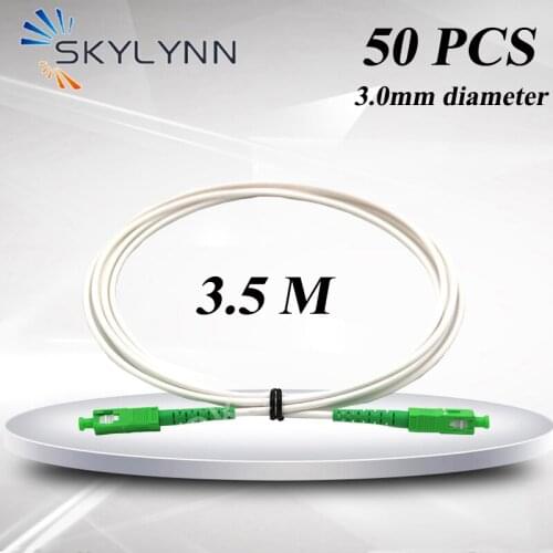 50Pcs/Carton 3.5M SC/APC-SC/APC SM G652D/G657A1/G657A2 SX Core 3.0mm Fiber Optic Patch Cord with White Milky LSZH Jacket
