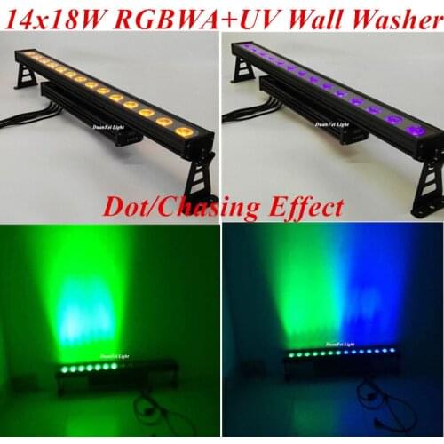 8pieces ip65 wall washer dmx dj bar 14x18w rgbwa uv 6in1 led wall lights waterproof aluminium bar led dmx
