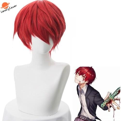 Anime Assassination Classroom Karma Akabane Cosplay Red Wig Synthetic Hair+ Free Wig Cap Halloween Christmas Party Role Play