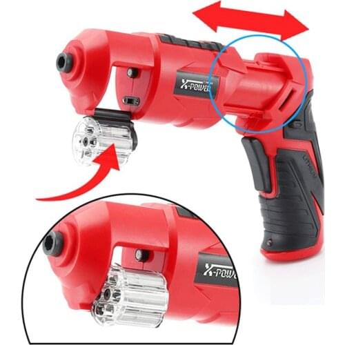 Wireless Electric Cordless Screwdriver Gun Style Keyless Rechargeable Charging Battery with Screw Bit 1/4”(6.35mm) Chuck