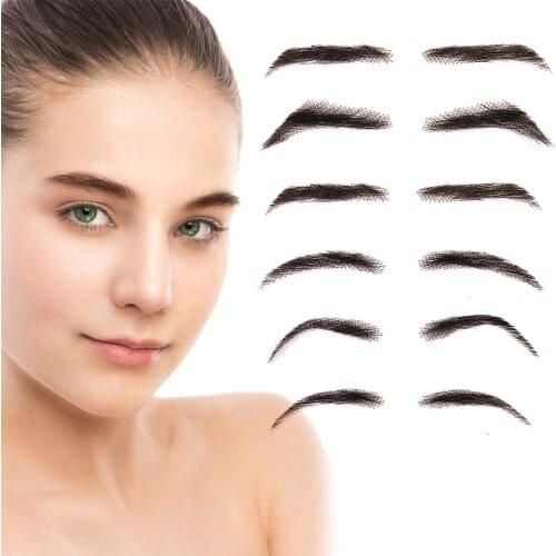 MSTN For Women/Man SalonChat 100% Human Hair Brazilian Remy Hair invisible Handmade Fake Eyebrows Hand Tied False Eyebrows