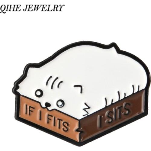 QIHE JEWELRY Meow~ Box Cat pins Badges Brooches Cute Kawaii Animal Cat pins collection Gift for Cat Lover Kitty Mom Gifts