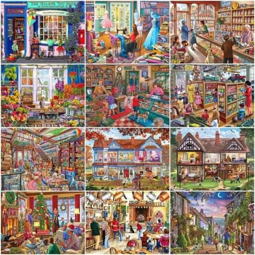 GATYZTORY DIY Pictures By Number Snacks Toy Shop Kits Home Decoration Painting By Numbers Drawing On Canvas HandPainted Art Gift