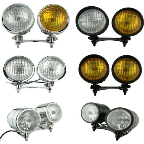 H4 Vintage Headlight Bottom Mount Headlamp Headlight+Motorcycle Bottom Mount Headlight Head Light Lamp Bracket for Harley