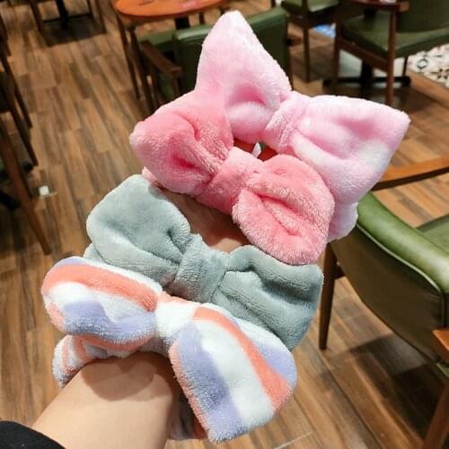 Classic Style Coral Velvet Sports Bathing Headband Womens Hairband Washing Face Makeup Girls Pure Color Hair Accessories Turban