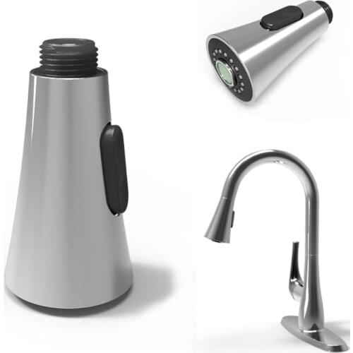 Ware manufacturer dish basin smoked pull bibcock multi-functional kitchen shower nozzle smoked pull type button