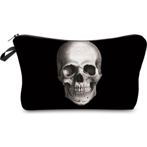 Fashion Printed Skull Cosmetics Organizer Bag Personality Womens Makeup Bag Portable Storage Bags for Women Small Female Bag