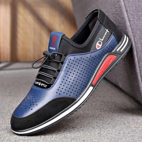 Fashionable Summer Mens Casual Leather Shoes New Mens Leather Casual Shoes High Quality Breathable Breathable Shoes