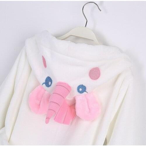 Cartoon Kids Robes Flannel Child Girls Robes Lovely Animal Hooded Bath Robes Long Sleeve Bathrobe Child Clothing for Lady