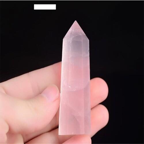 5-6cmNatural crude stone powder crystal peach energy ore crystal ore six prism crystal column1pc
