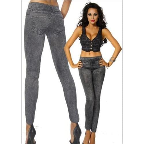 2021 New Slim Skinny Ladies Pants Spring Autumn Fashion Jeans Seamless Imitation Denim Leggings Women Leggings