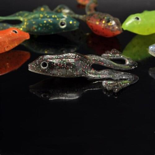 New Day Night Fishing Simulation Mini Frog Soft Bait Artificial Glow Lures 5g/6cm Double Tails 1 Piece Sale