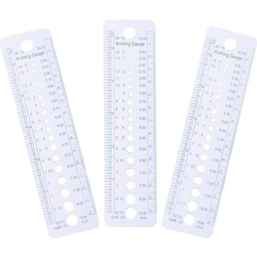 MIUSIE 1pcs Plastic Sewing Knitting Needle Gauge Inch cm Ruler Stencil Measure student ruler 2-10mm Sewing Accessories Tools