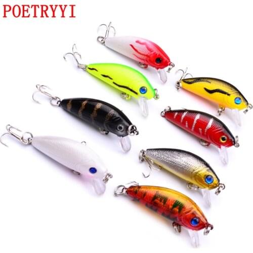 POETRYYI Topwater Minnow Fishing Lures 50mm 3.6g Artificial Hard Bait Japan Mini Fish Wobblers Pesca Crankbait Carp Fishing 30