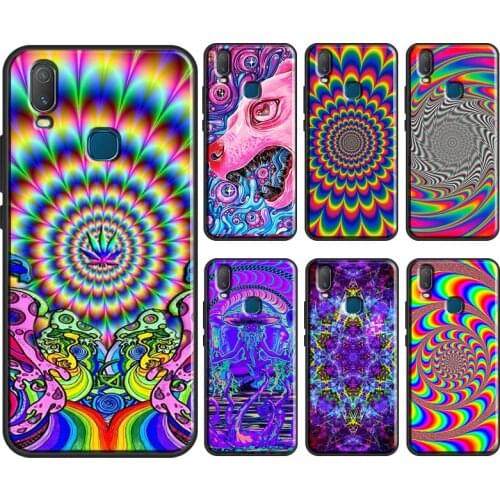 Psychedelic trippy Holographic Phone Case For Vivo Y1S Y11 2019 Y12 Y15 Y17 Y19 Y20 Y30 Y50 Y91C V17 Neo V20 SE Cover