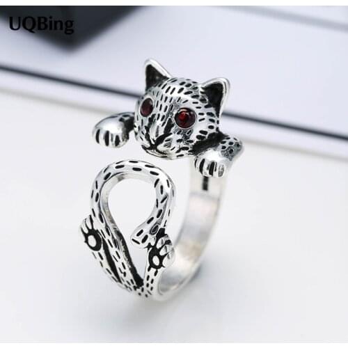 Retro 925 Silver Leopard Ring For Women Jewelry Finger Ring For Party Birthday Gift